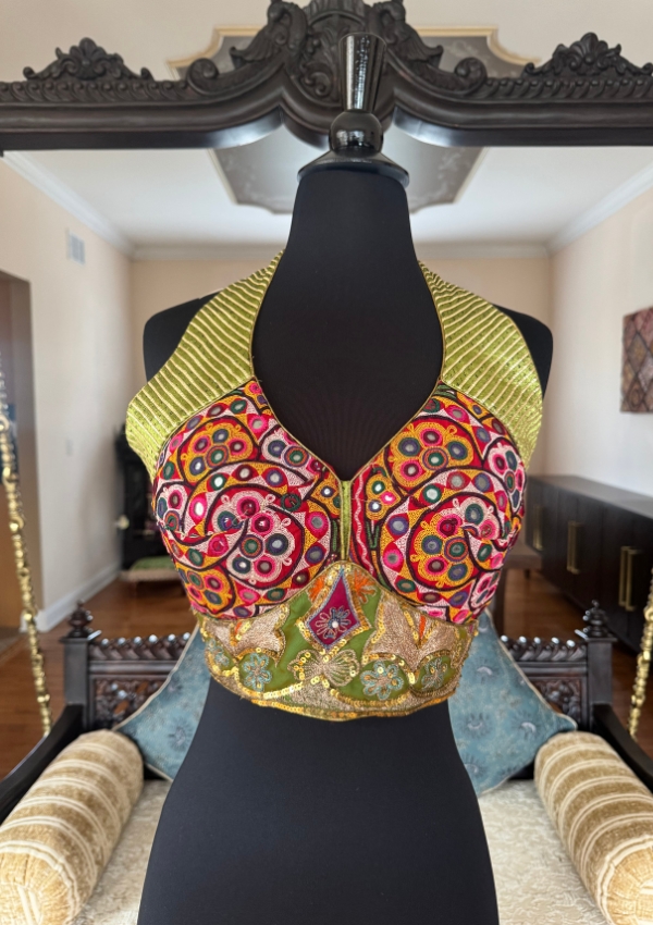 Multicolor Gamthi Embroidered Halter